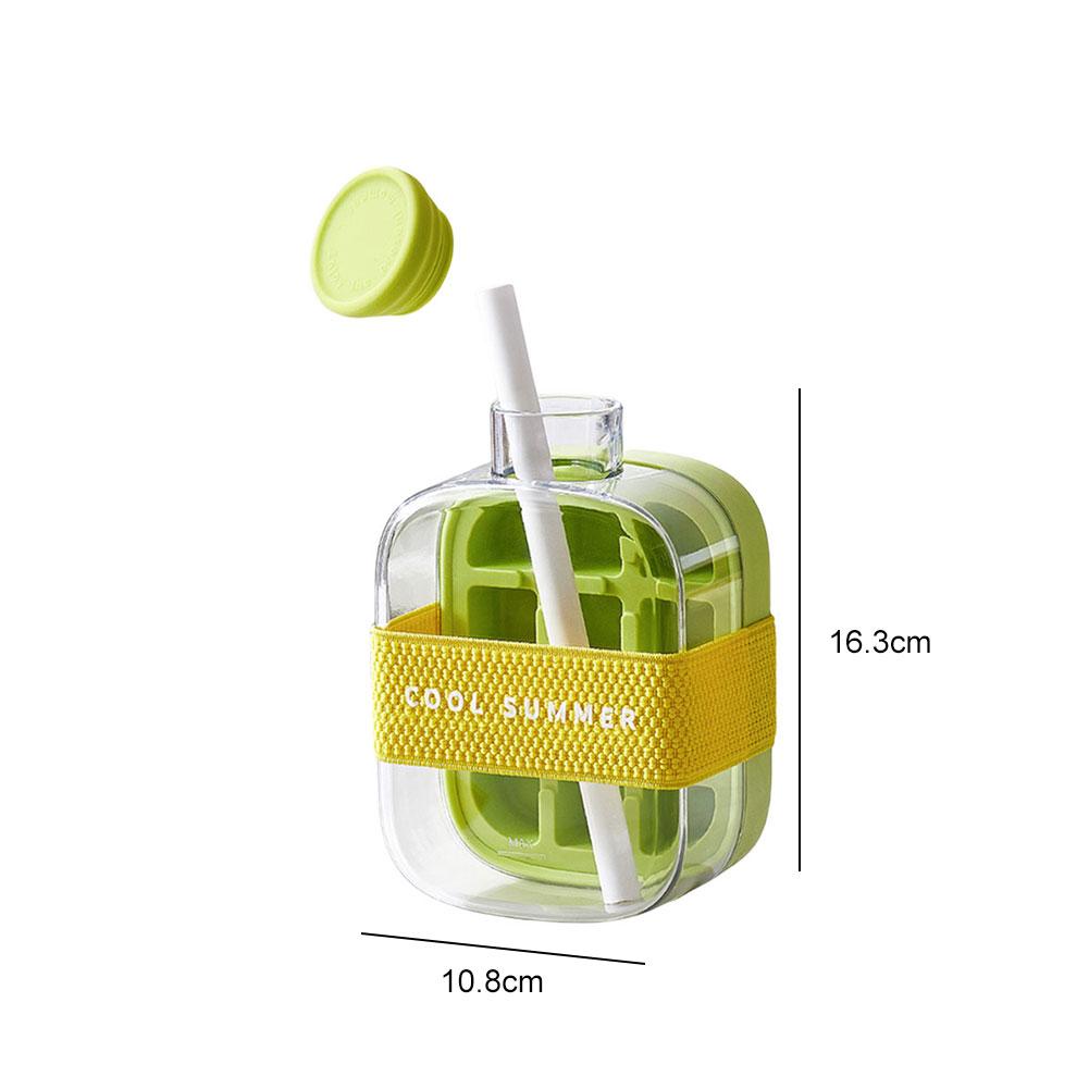 2/1pcs 500/800ml Summer Ice Cube Tray With Straw 2-in-1 Ice Cube Maker Bottle Coffee Beer Juice Drink Cooler Cup Ice Cube Mold