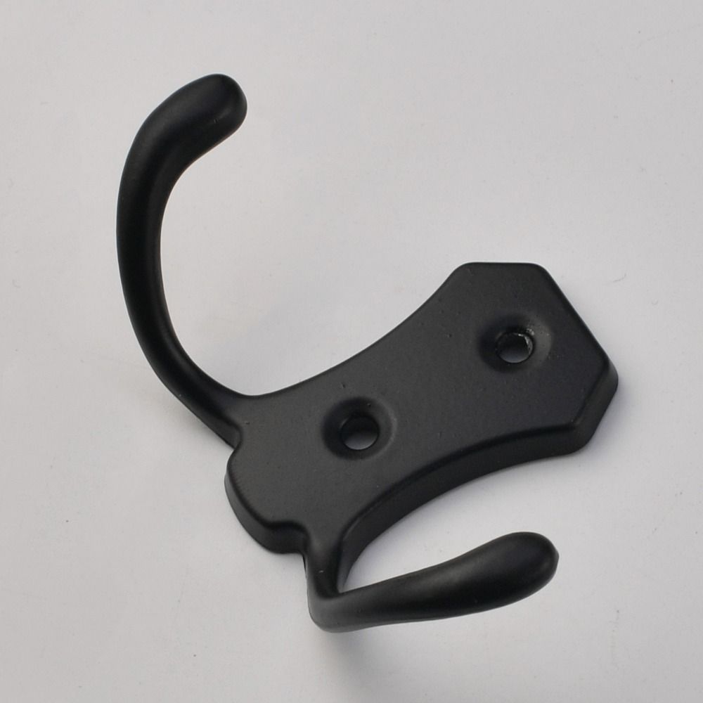 3PCS Zinc Alloy Double Hook European Style Double Prong Metal Coat Hook Sturdy Antique Finish Fitting Room Hook Clothes Storage