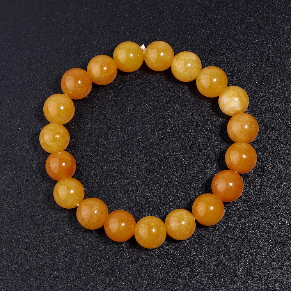 Amber Color Bead Elastic Bracelet - Skin-Brightening Retro Design