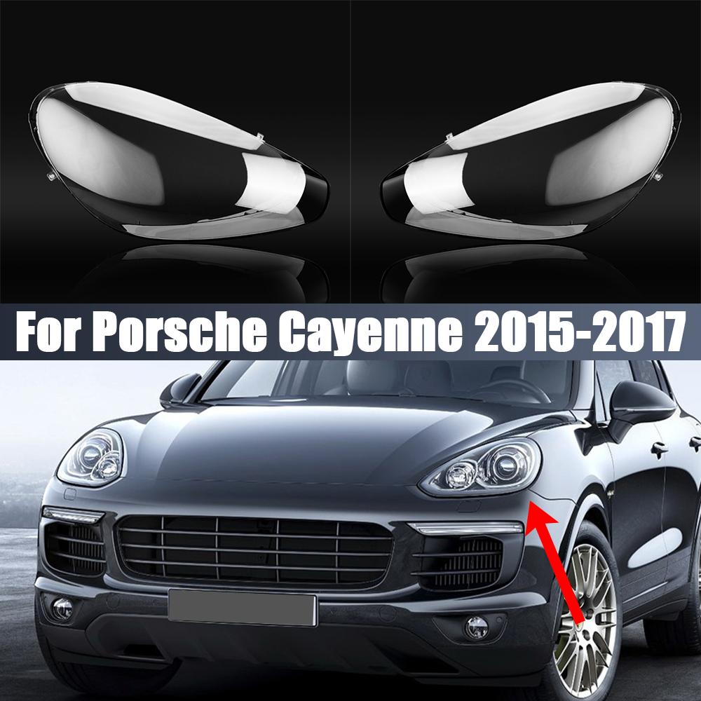 For Porsche Cayenne 2015 2016 2017 Front Headlight Cover Lamp Headlamp Cover Shell Mask Lampshade Lens Glass Car Accessories