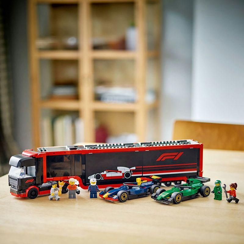 Lego City F1 Truck with RB20 & AMR24 F1 Cars