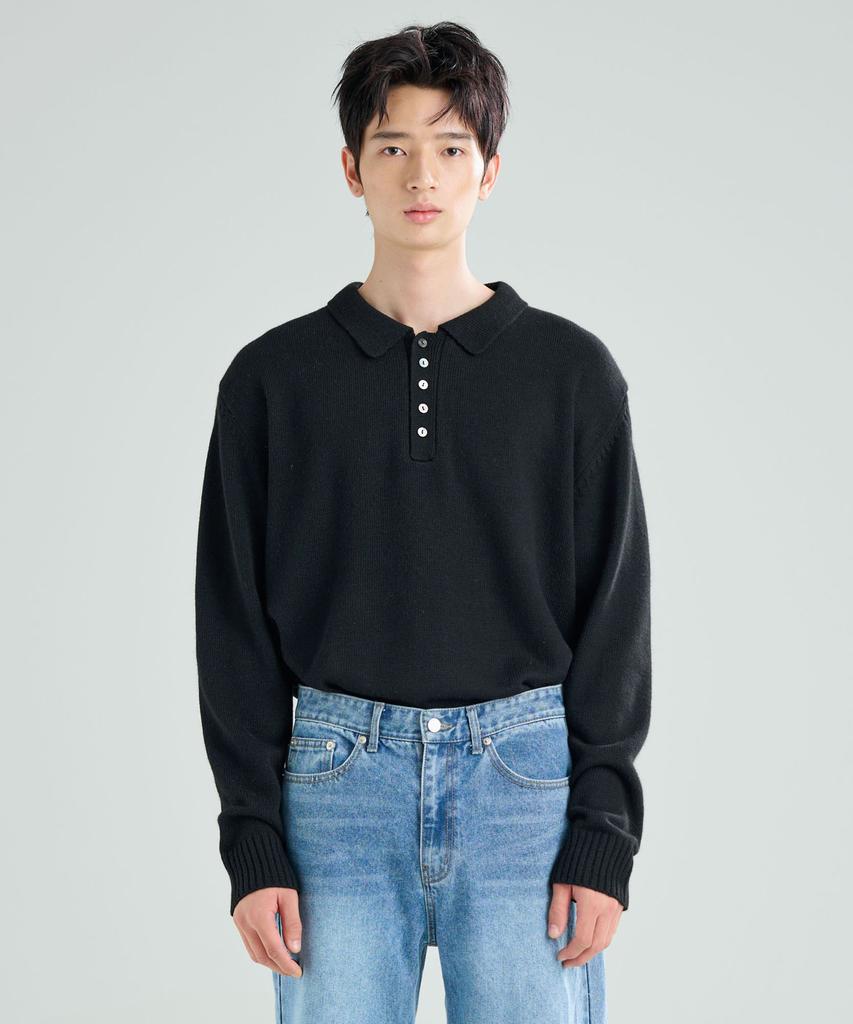 ZPLISH Wool Collared Knit Black
