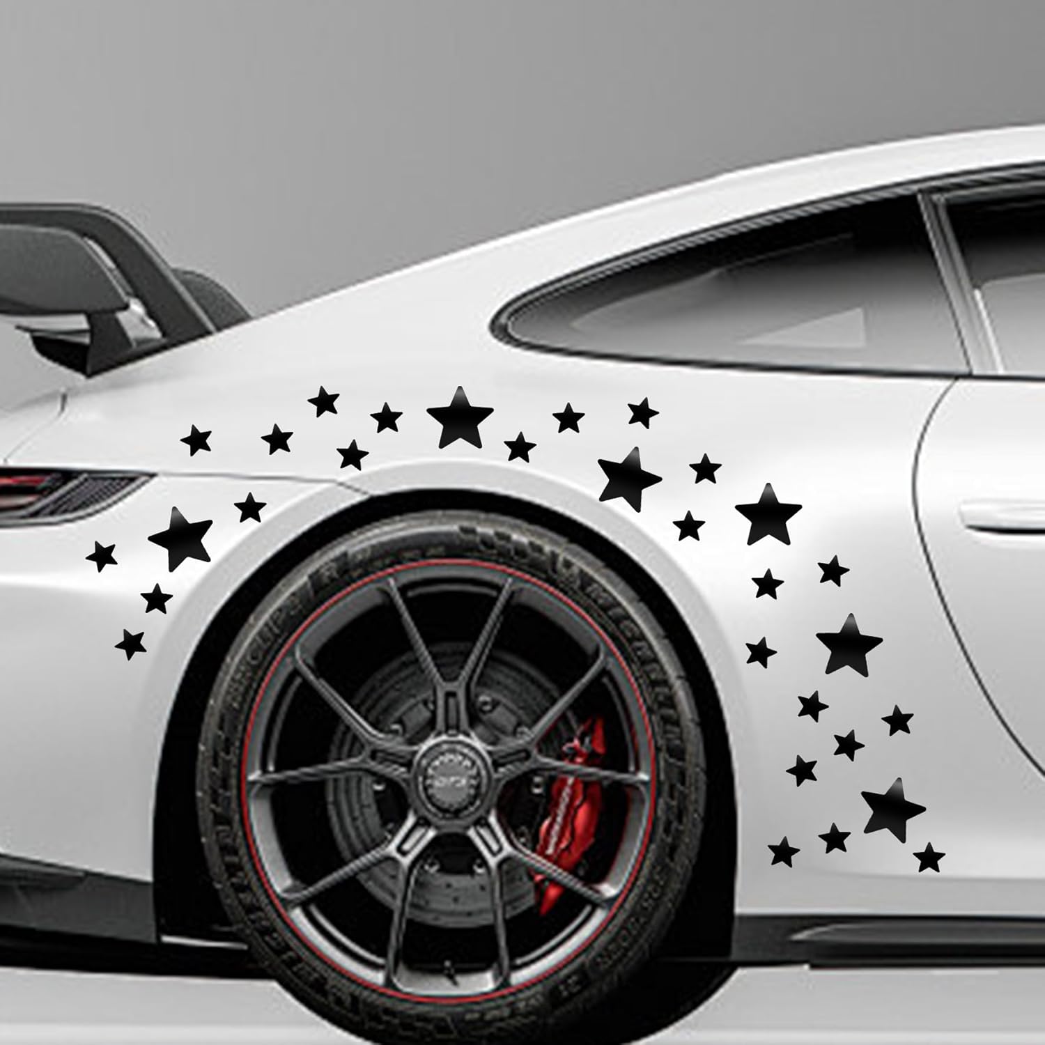 

30 Pcs Star Vinyl Car Stickers Stars Car Body Sticker Star DIY Laptop Wall Home Decoration (Rainbow Blue) чёрный