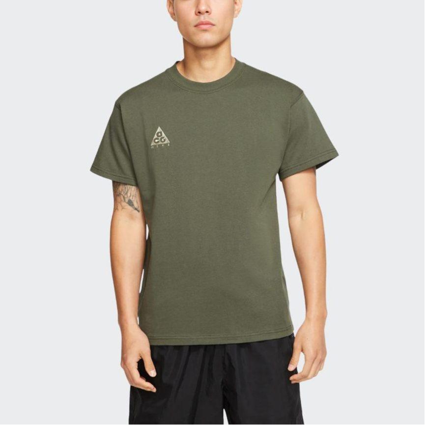 Nike ACG T Shirts Men's Green Crew Neck Moderate BQ7343-325
