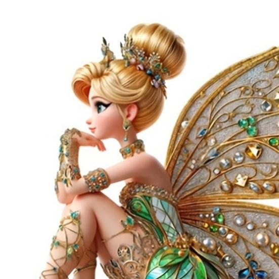 2D Fairy Tabletop Ornament Sitting Fairy Statue with Butterfly Wing Desktop Acrylic Sign for Bookshelf Windowsill Bonsai Landscaping Decor