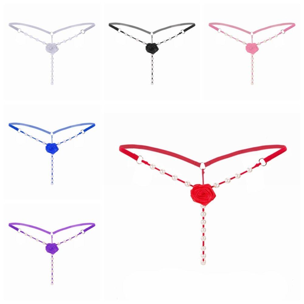 Ultra-thin Women's Thong Hollow-out Sexy Briefs Comfortable Pearl Underwear  Ladies