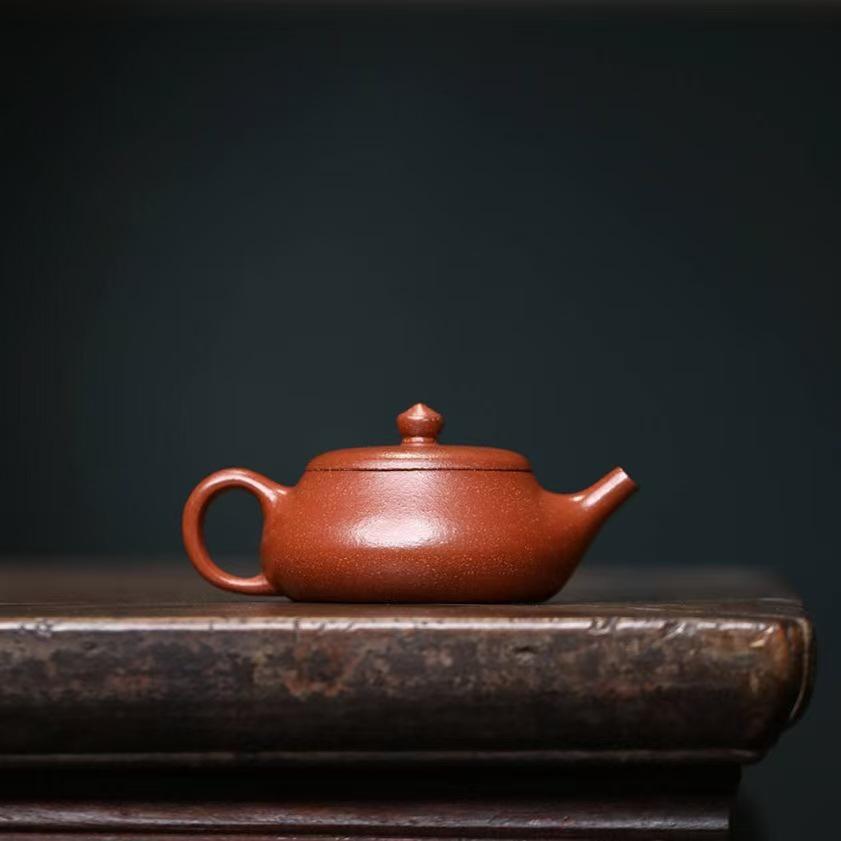 80cc Authentic Yixing Zisha Teapot, Red Jiangpo Coarse Sand, Small Capacity Kung Fu Tea Pot for One Person