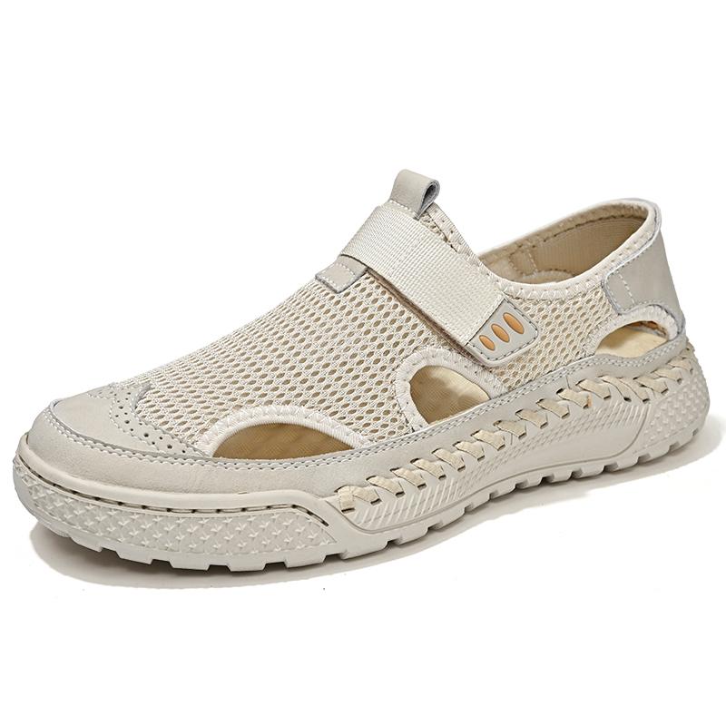 Summer Men's Lightweight and Fashionable Handmade Mesh Breathable Outdoor Casual Shoes Hiking Shoes 38-46