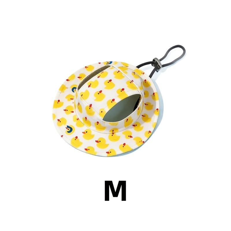 Adjustable Pet Sun Hat with Ear Holes - Breathable Dog Bucket Hat for Small Medium Dogs & Cats, UV Protection Summer Outdoor
