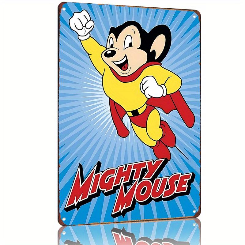 

Mighty Mouse Retro Metal Tin Sign Vintage Superhero Wall Art for Home Bar Garage Man Cave Decor Durable Gift Idea f aluminum 20x30cm