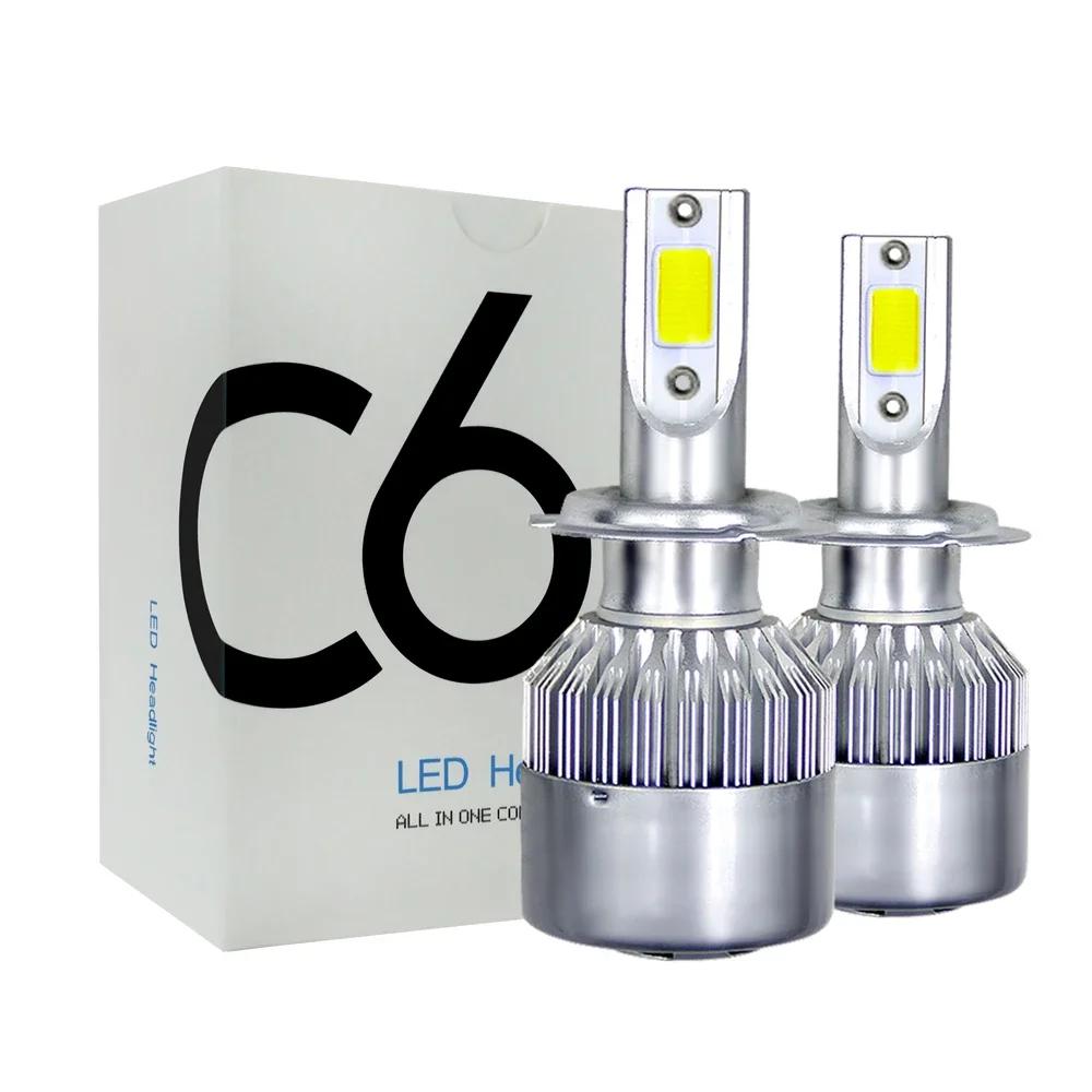 H11 LED Headlight Bulbs 2PCS, 72W 7200LM Ultra Bright C6 COB Chips, Plug and Play, Perfect Upgrade for Car Headlight &