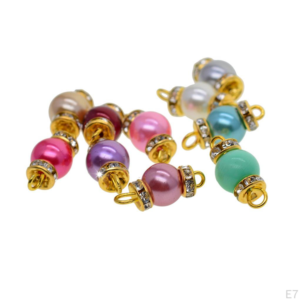 5 Beads Loose Glass Rhinestone Hook Jewelry Making