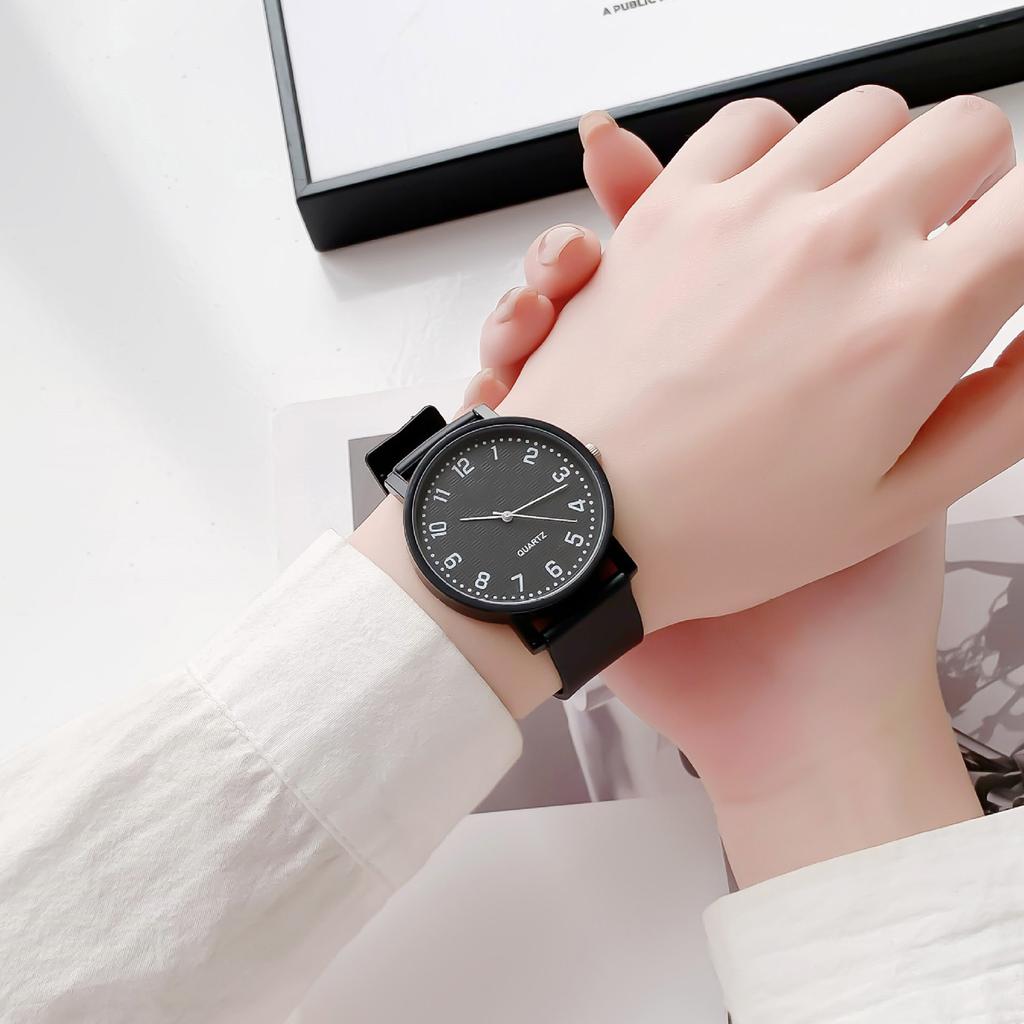 Prosty Zegarek Damski Cichy Zegarek Egzaminacyjny Silikonowy Pasek Damski Kwarcowy Zegarek na Rękę Wodoodporny Okrągły Mała Tarcza Zegarek dla Kobiet Studentek