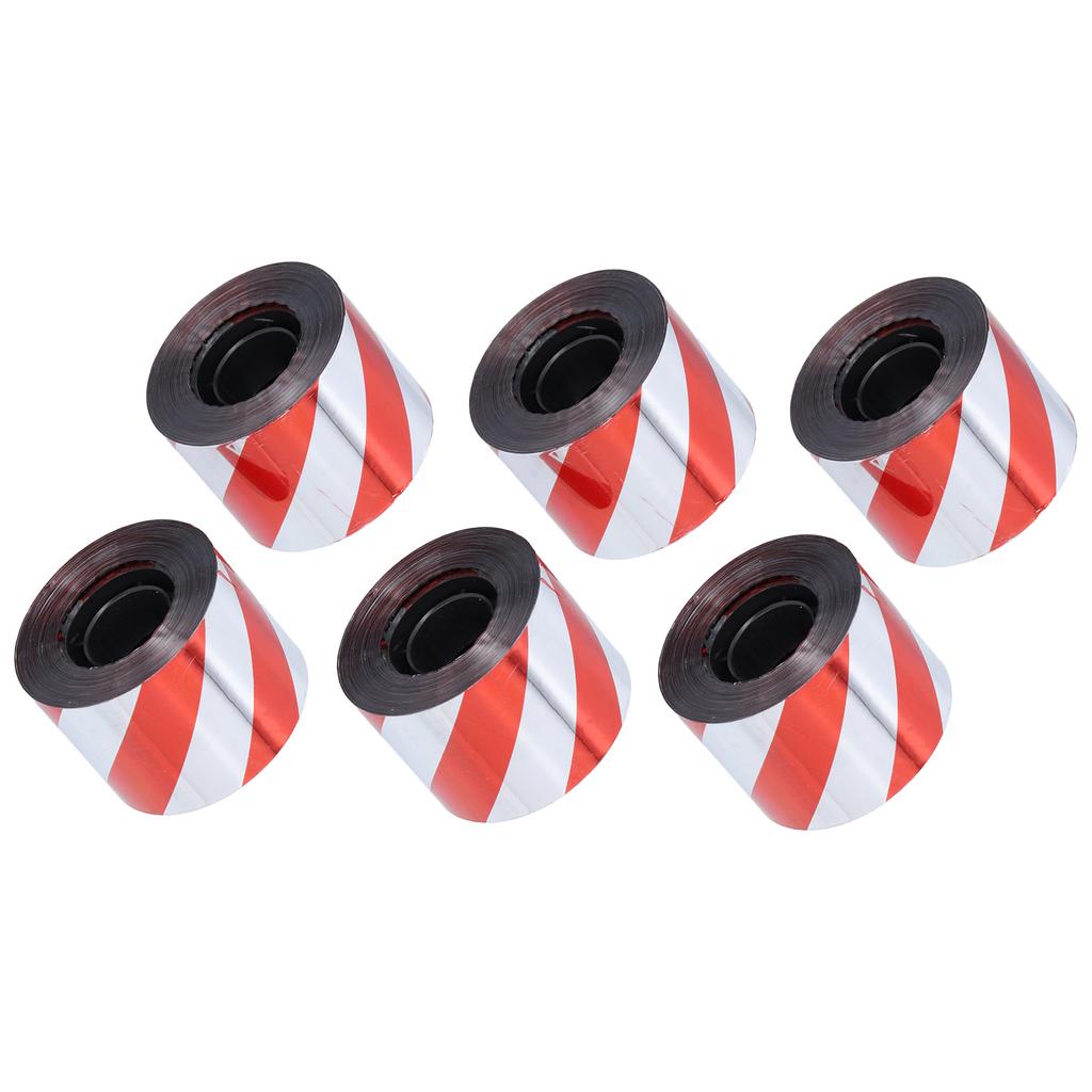 6 ADET Kuş Kovucu Yansıtıcı Korkutma Bandı Kuş Kovucu Şerit Bahçe Malzemeleri İçin Çift Taraflı Gümüş Kırmızı