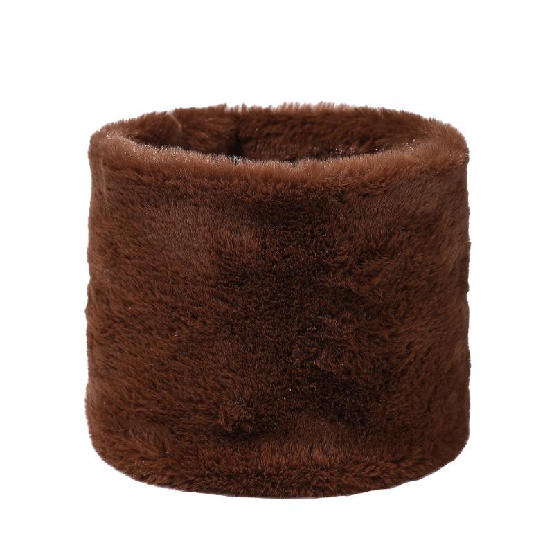 Autumn and Winter Velvet Thickened Single-ring Sleeve Elastic Scarf Men and Women Versatile Solid Color Windproof Neck Scarf