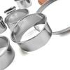 11dílná sada kulatých forem: Formičky na sušenky, Kroužky na pěnu, 12 vykrajovátek na těsto na knedlíky, Kroužky na rýžové koláče, Fritování kukuřice, Nerezová ocel.