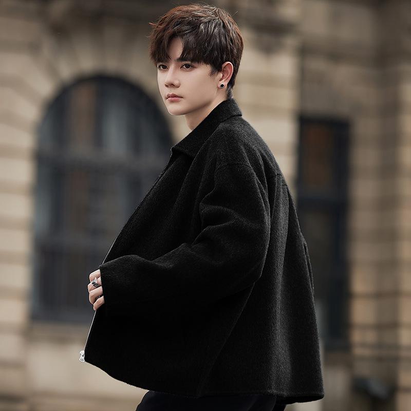 Wool coat men's autumn and winter new trendy short wool coat men's jacket top coat