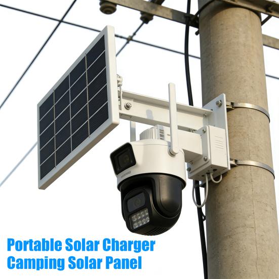 Solarmodul 2W Polysilizium Tragbares Solarladegerät mit Typ-C Handy Taschenlampe Solarmodul