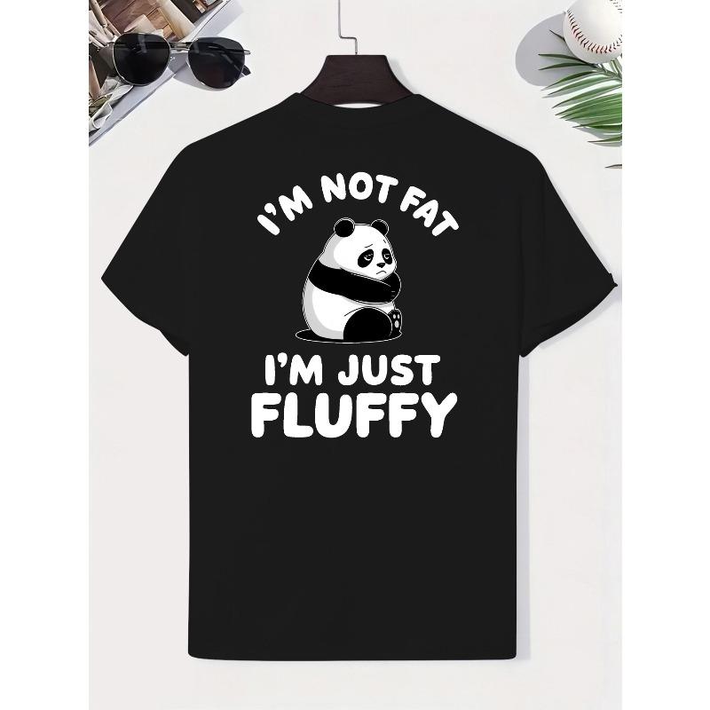 

European sizes Men s T-Shirt - Casual Crew Neck, Short Sleeve, Summer Top with Panda Print, Loose Fit, Slightly Stretch Fabric, Casual Summer Clothing 2XL чёрный