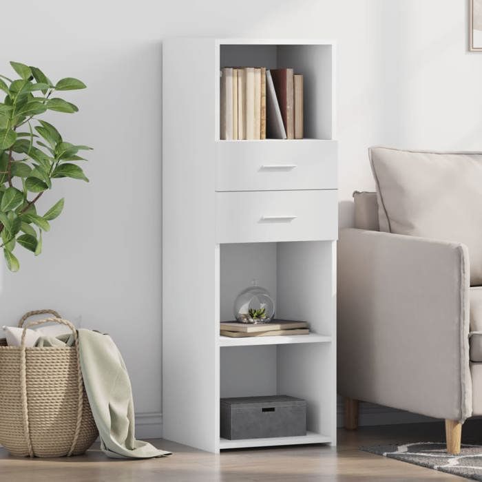 VidaXL Buffet haut blanc 40x42,5x124 cm bois d'ingénierie, buffet, placard, armoire latérale, armoire, armoire de rangement, 846159