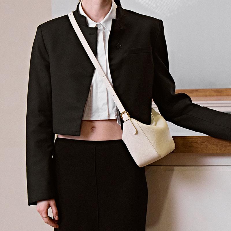 Lychee Print Soft Lazy Tote Spring/Summer Genuine Leather Top Layer Cowhide Shoulder Crossbody Underarm Bag for Women