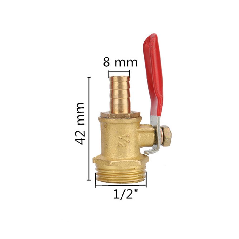 Messing Dorn-Kugelhahn 1/4 1/2 Außengewinde Verbinder Gelenk Kupferrohr Fitting Kupplung Adapter 8/10/12mm Schlauchtülle