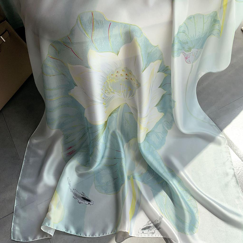 Hochwertige, luxuriöse Seidenschals, Stirnband, Schals, Halstuch für Damen, Ketten-Seidenschal, dekorativer Schal für Damen