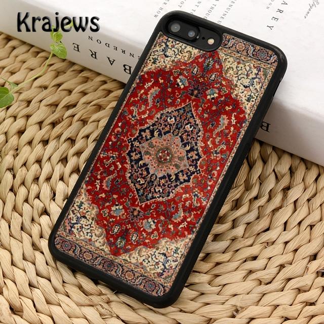 Krajews Persian Carpet Floral Pattern Phone Case Cover For iPhone 16 15 14 Plus XS XR 11 12 Mini Pro Max Coque Fundas
