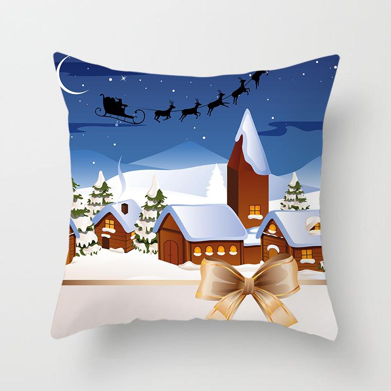 Christmas Home Pillow Covers Christmas Printed Bed Home Decor Cushion Covers Christmas Decor Pillow Covers