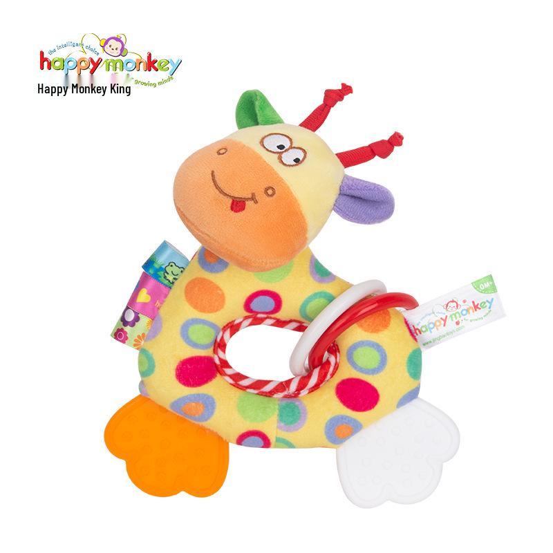 Happy Monkey Newborn Plush Teether & Hand Rattle Toy
