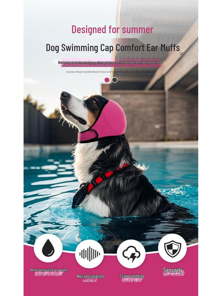 2025 Sommer Hunde Schwimm Ohrenschützer: Beruhigende Kopfbedeckung für Haustiere gegen Schmutz