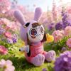 Poupée Lapin Violet Mignonne de Cirque 34CM Costume de Servante Lapin Convient pour la Compagnie des Enfants et la Collection