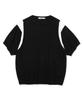 KNITTED Summer Varsity Short Sleeve Knit Tee Black