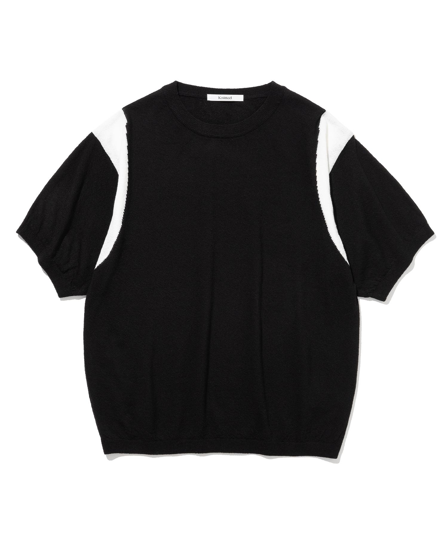 Nitied Summer Varsity Short Sleeve Knit Tee Black M