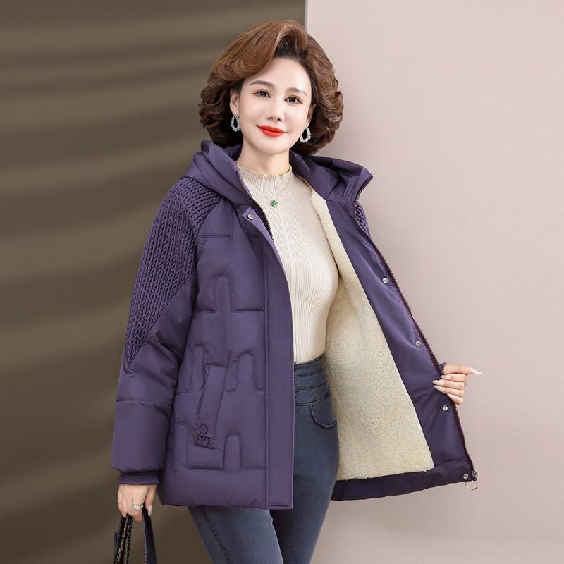 Winter Women's Jacket Fashion Loose Hooded plush cotton-padded Coats Thicken Parkas Vintage Winter Clothes Women