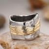 Huajie Charming Irregular Gold Thread Winding Design Rings for Women Simple Elegant Party New Ring  Fashion Trend