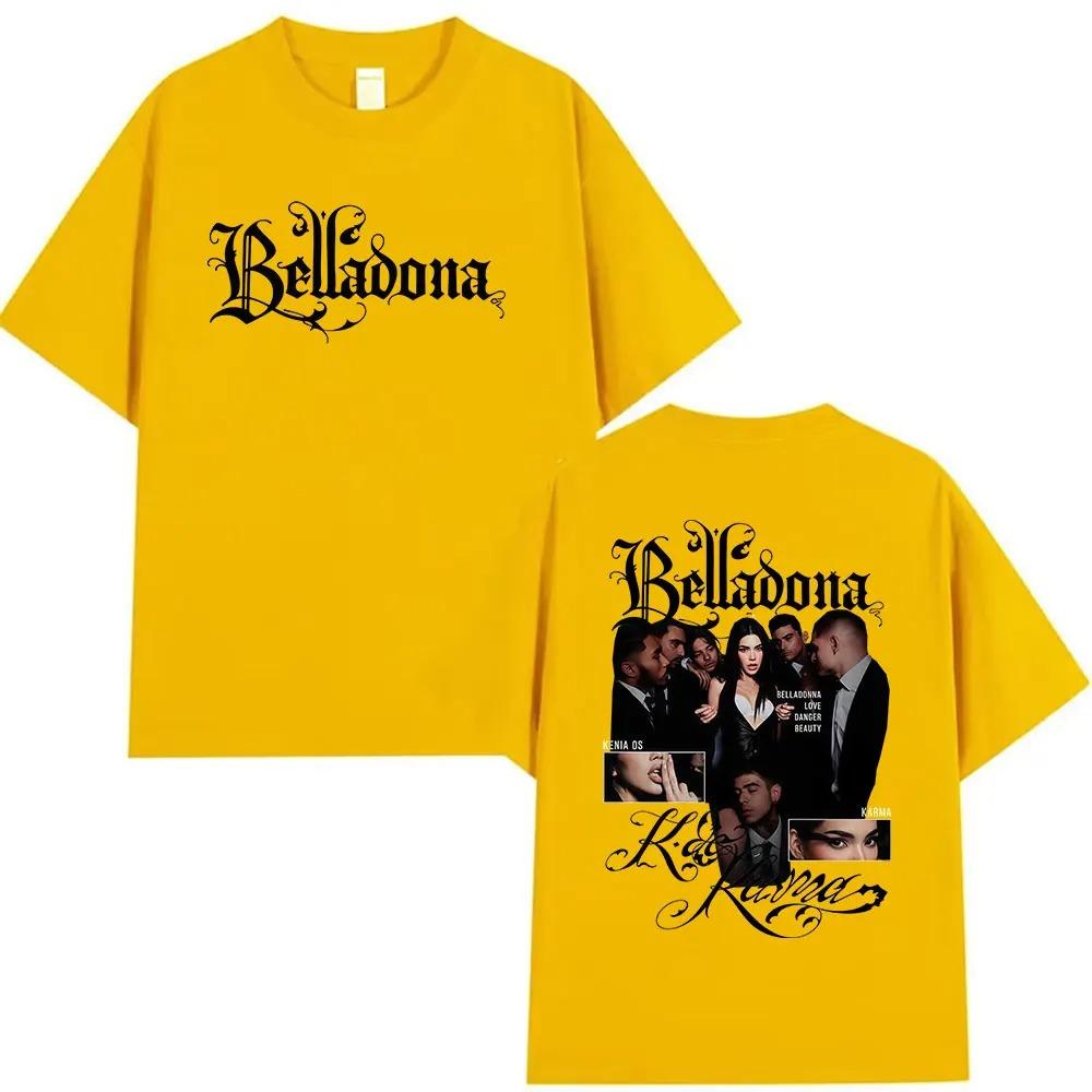 Singer Kenia Os K De Karma Belladona Tour 2026 Graphic T Shirts Men Women's Vintage Fashion Oversized Cotton T-shirt Streetwear Y2K