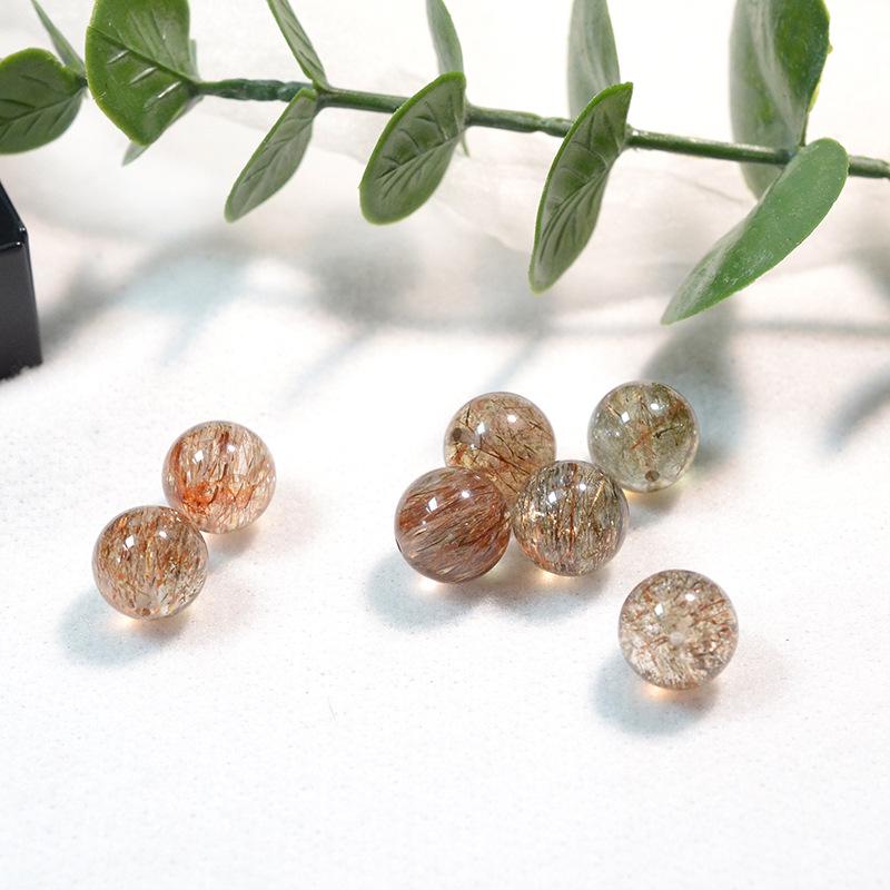 Natural 7A Black Gold Rutilated Quartz Super Seven Crystal Beads for DIY Jewelry - Bracelet/Necklace