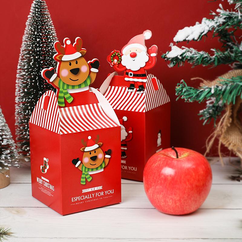 20Pcs Christmas Candy Gift Box Chocolate Cookie Apple Packing Boxes Santa Claus Bags Christmas Decorations for Home New Year 2025