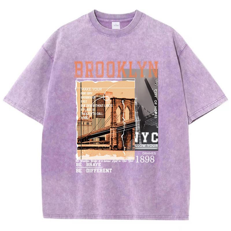 Brooklyn 1898 Nyc Be Different Tshirt Women Street Soft Short Sleeve Fashion Clothes Oversized Cotton T-Shirt Female