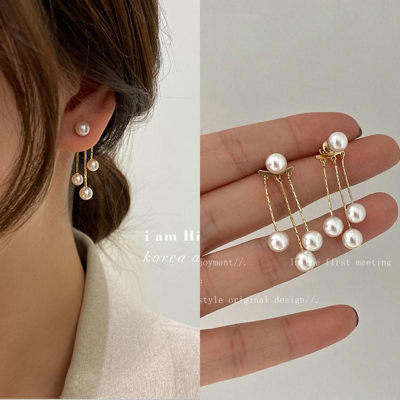 Korean Style Pearl Tassel Hypoallergenic Earrings - Versatile, Gentle, Daily Wear