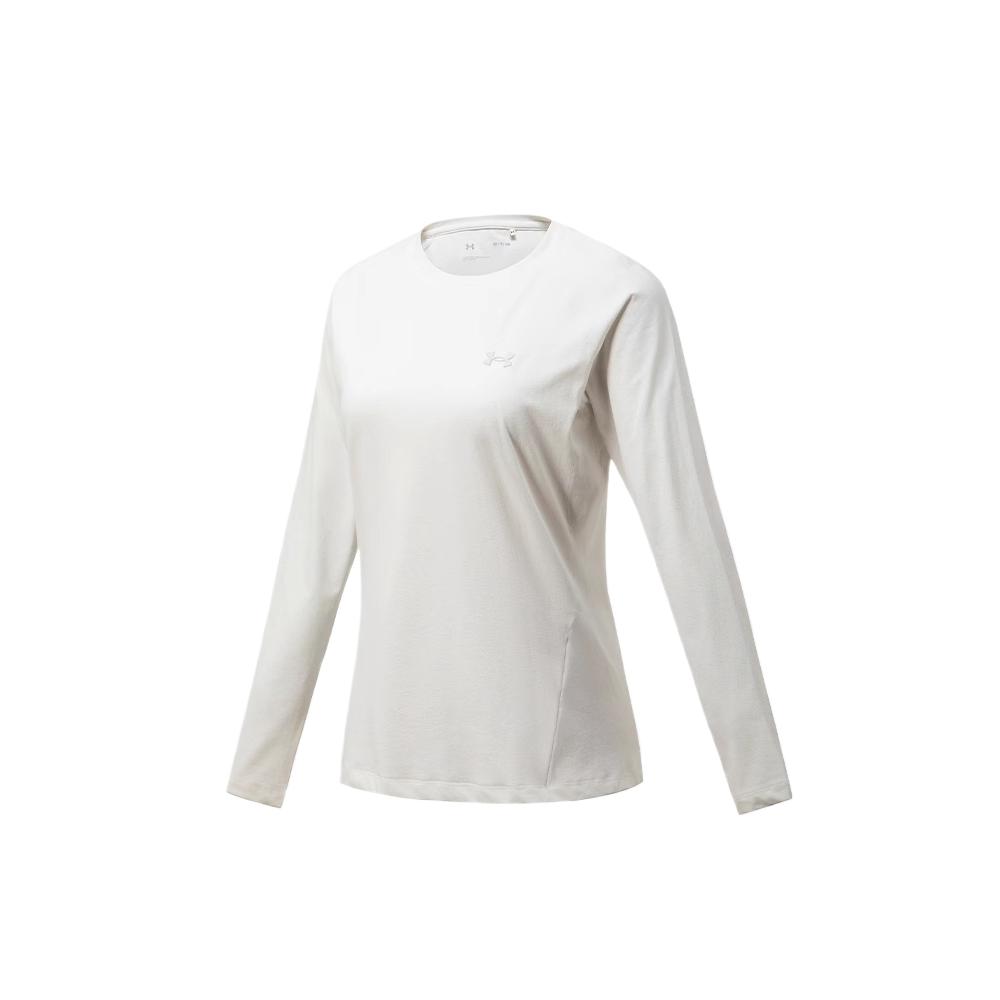 

Under Armour Walking Simple Versatile Comfortable Skin-Friendly Solid Color Long Sleeve Regular T-Shirt Women T-Shirts Mist-White 14322215-0036 XS