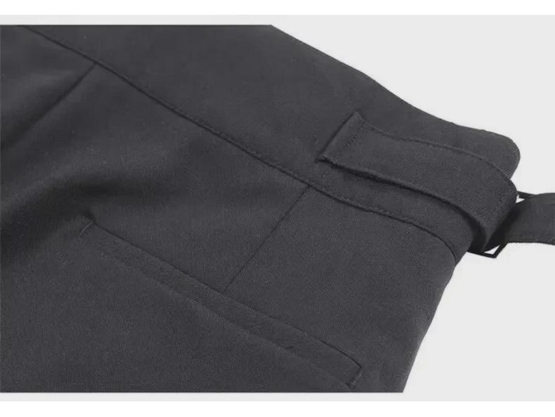 2024 Pánské Slim Fit Kalhoty k Nežehlivému Obleku v Britském Stylu, Devítibodové, Ležérní, Business