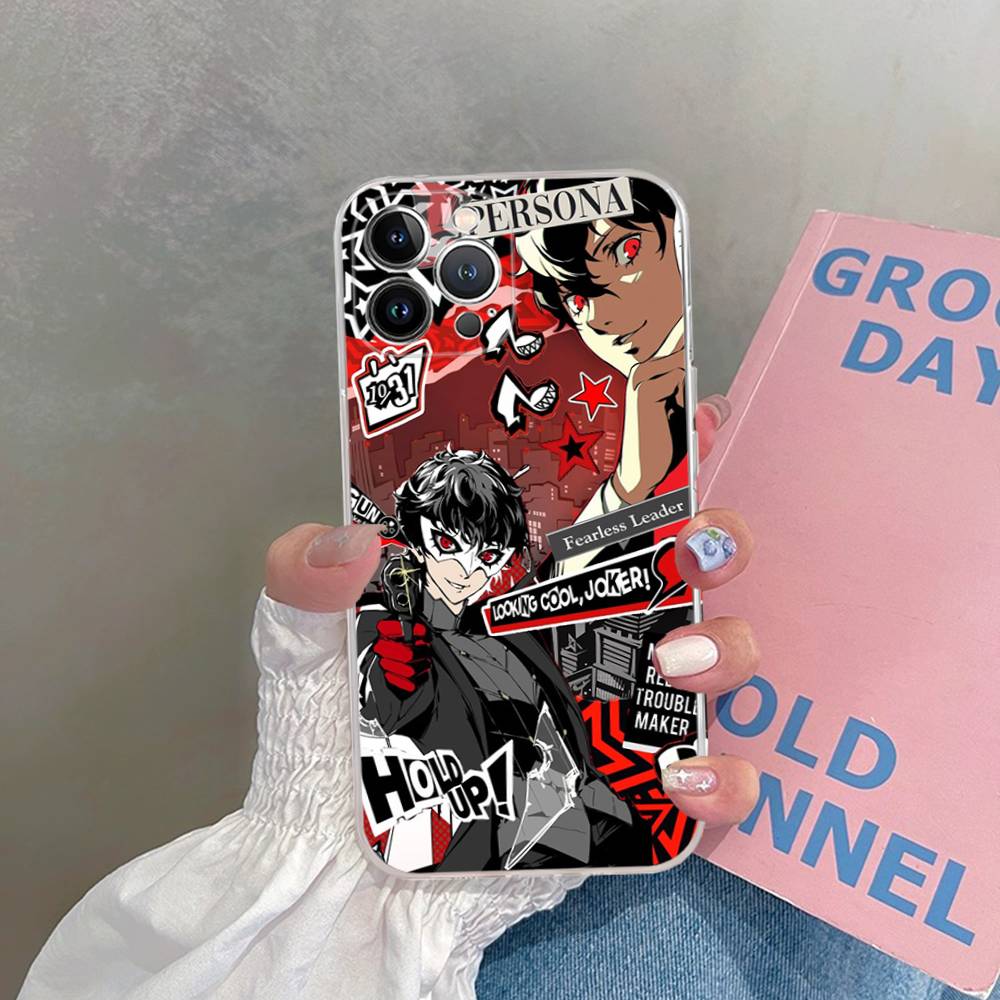Persona 5 Transparent Phone Case for iPhone 17 Air 16 Pro Max 15 14 13 12 11Plus Shockproof Cover