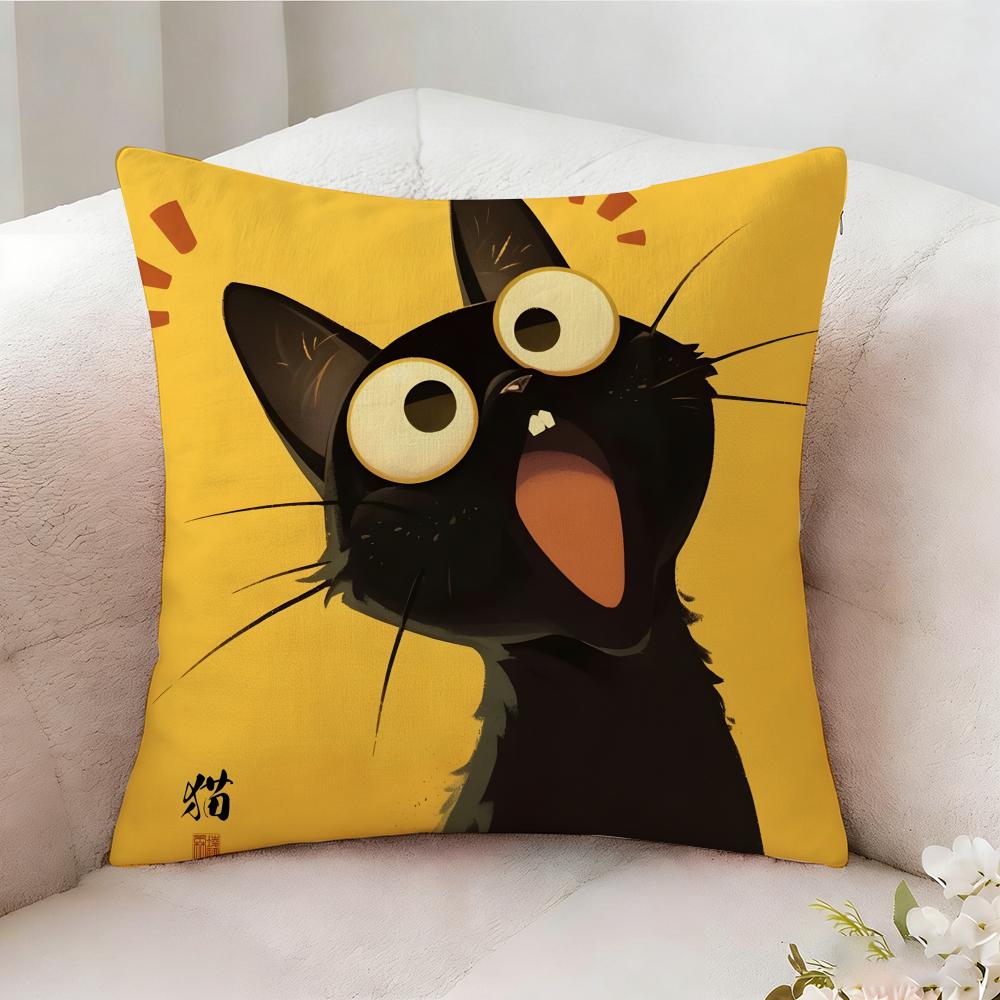 Shocked Cat Art Pillow Case Pillowcase Doublesided Printed Sofa Cushion Bedroom Headboard Pillow