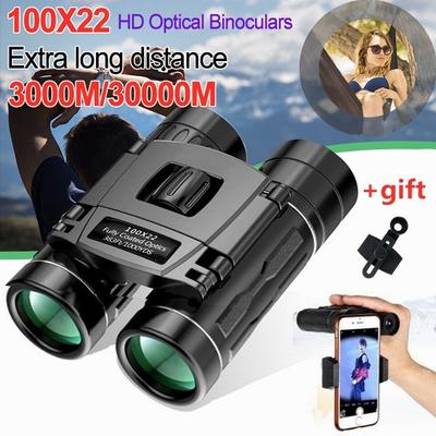 30000m 100x Zoom Day / Night Vision Ultra Hd Binoculars Telescope Outdoor Huntding Hiking Camping Bird Watching Telescope Wiht Phone Clip Gifts