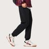 Li Ning Sports Trend Series Loose Solid Color Comfortable Cuffed Knitted Sweatpants Men Bottoms Black AKLU581-2