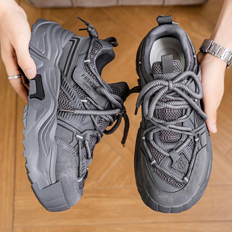 New Fashion Men 's Four Seasons Comfortable Thick Sole Shoes Students BoysTrending Soft Sole Breathable Casual Running Sneakers