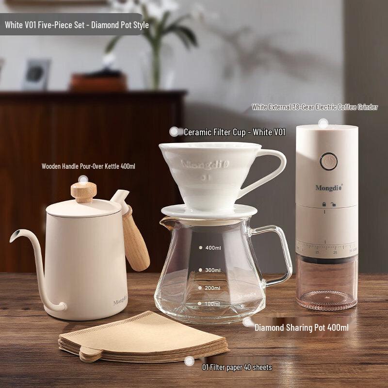 QW V60 Ceramic Pour-Over Coffee Brewing Set
