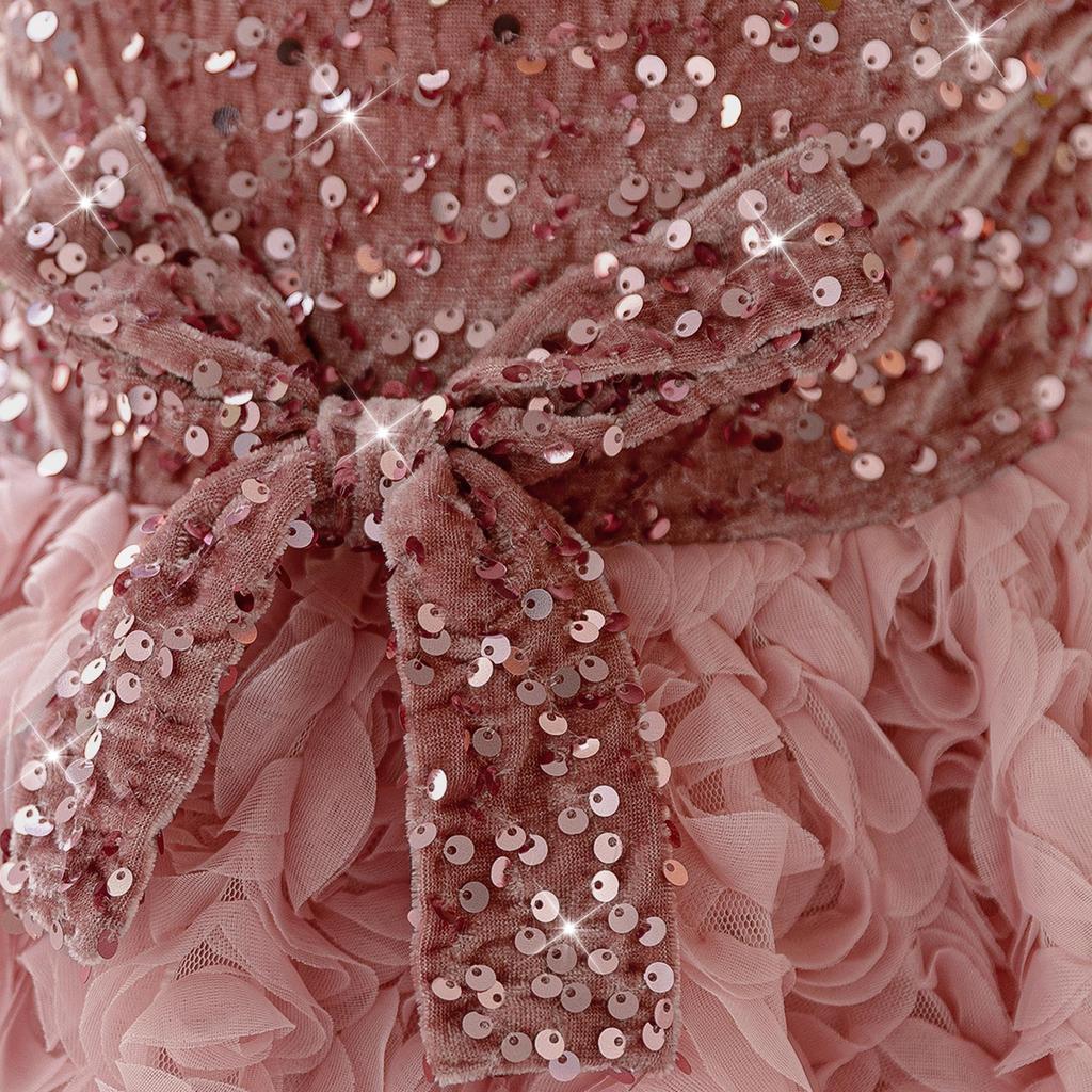 2025 Style Princess Dress: Puff Sleeve Evening Gown for Baby Girls' First Birthday